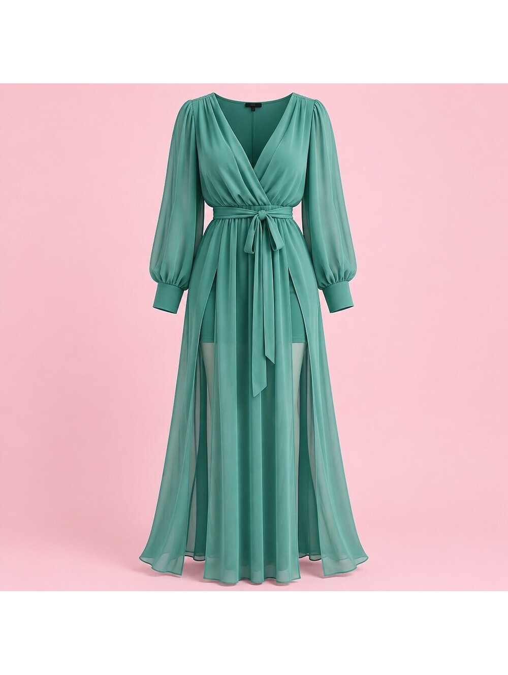 Coastal Breeze Whimsical Romantic Flowy Wrap Maxi Dress NWT Plus Size 2X 4036